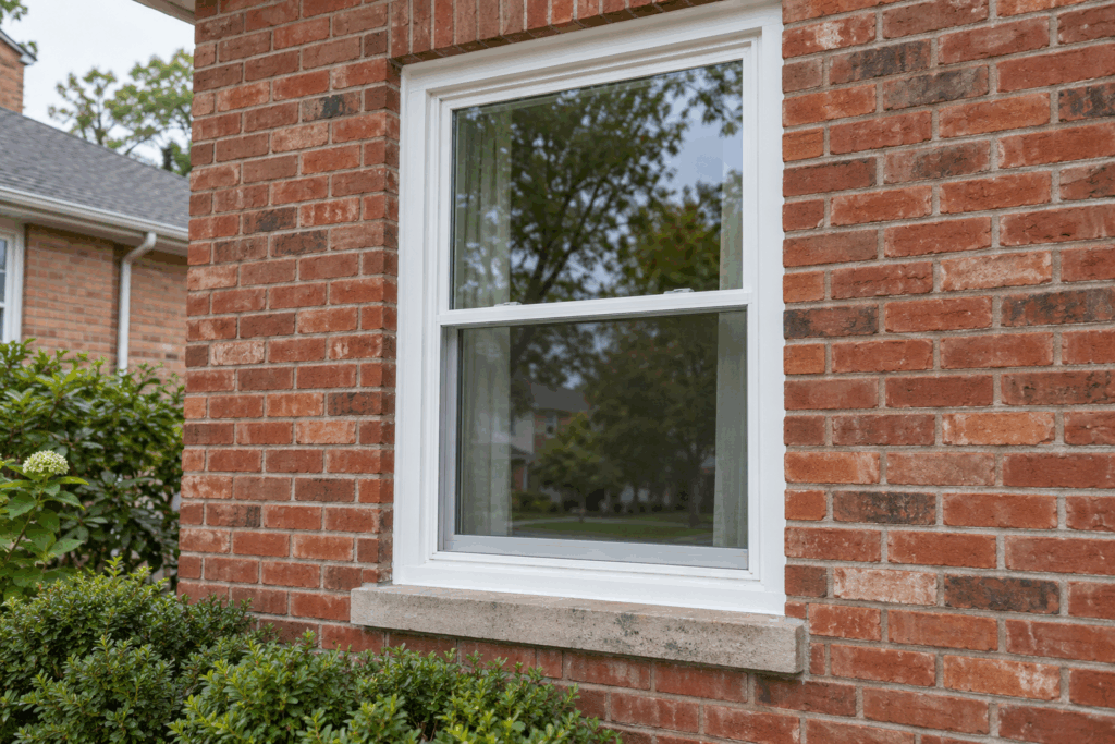 Professionally installed replacement window on a Chicagoland home.