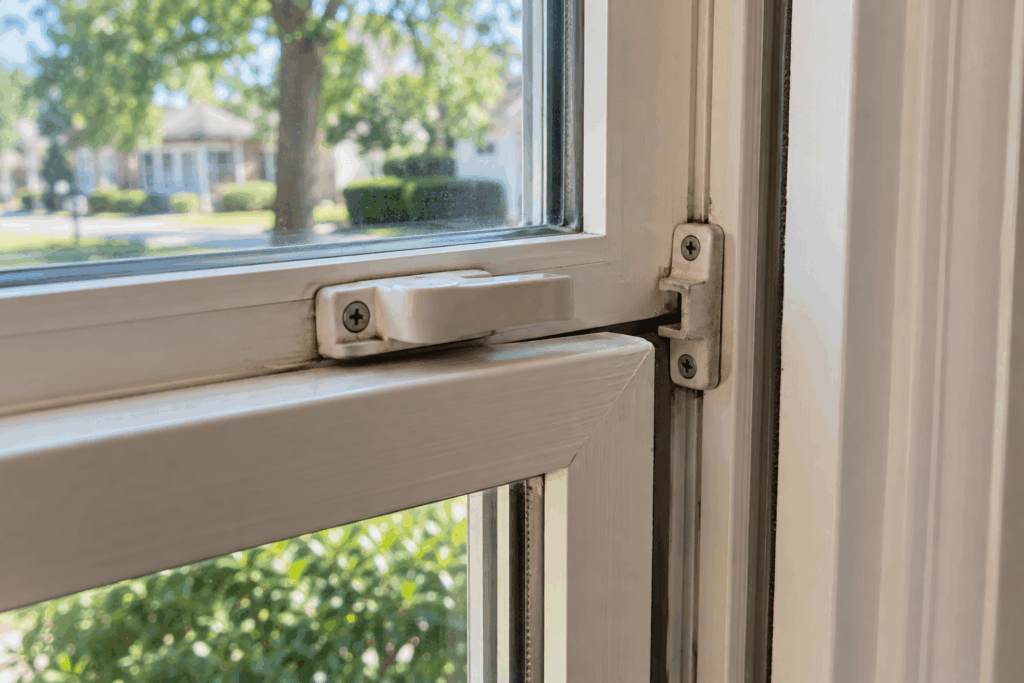 Misaligned window lock preventing the sash from closing properly.