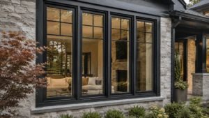 black framed modern Marvin windows