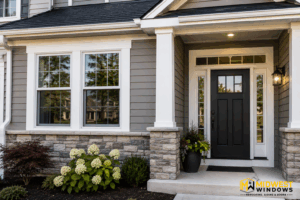 Modern Chicagoland home with replacement windows and entry door.