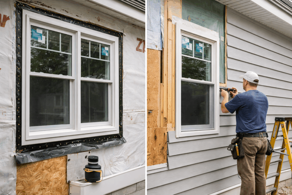 Window and siding replacement completed at the same time.