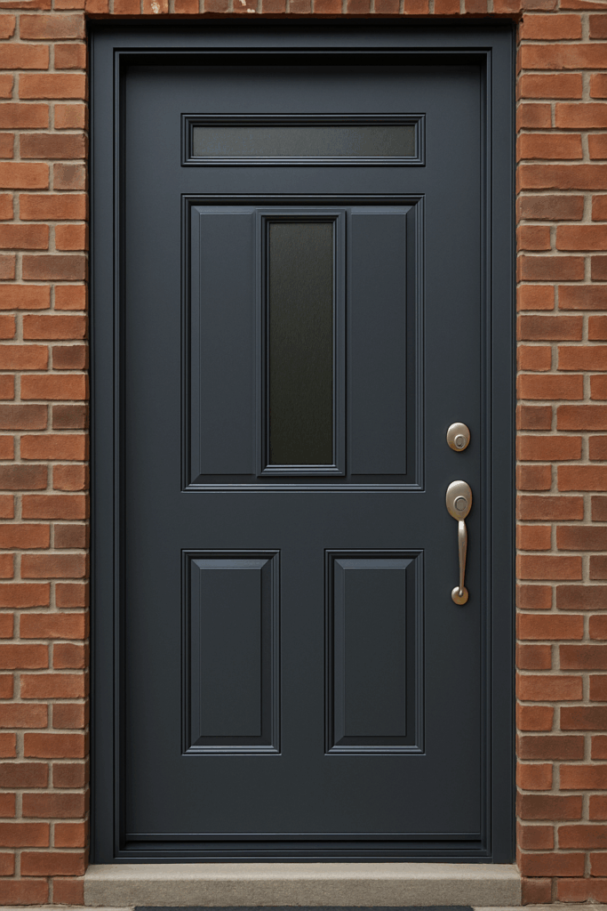 Durable steel front entry door installed by Midwest Windows, Siding & Doors for enhanced security and curb appeal in Chicago homes.